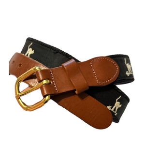 Leather Man Limited Cat on Skateboard Embroidered Belt 32 NWT